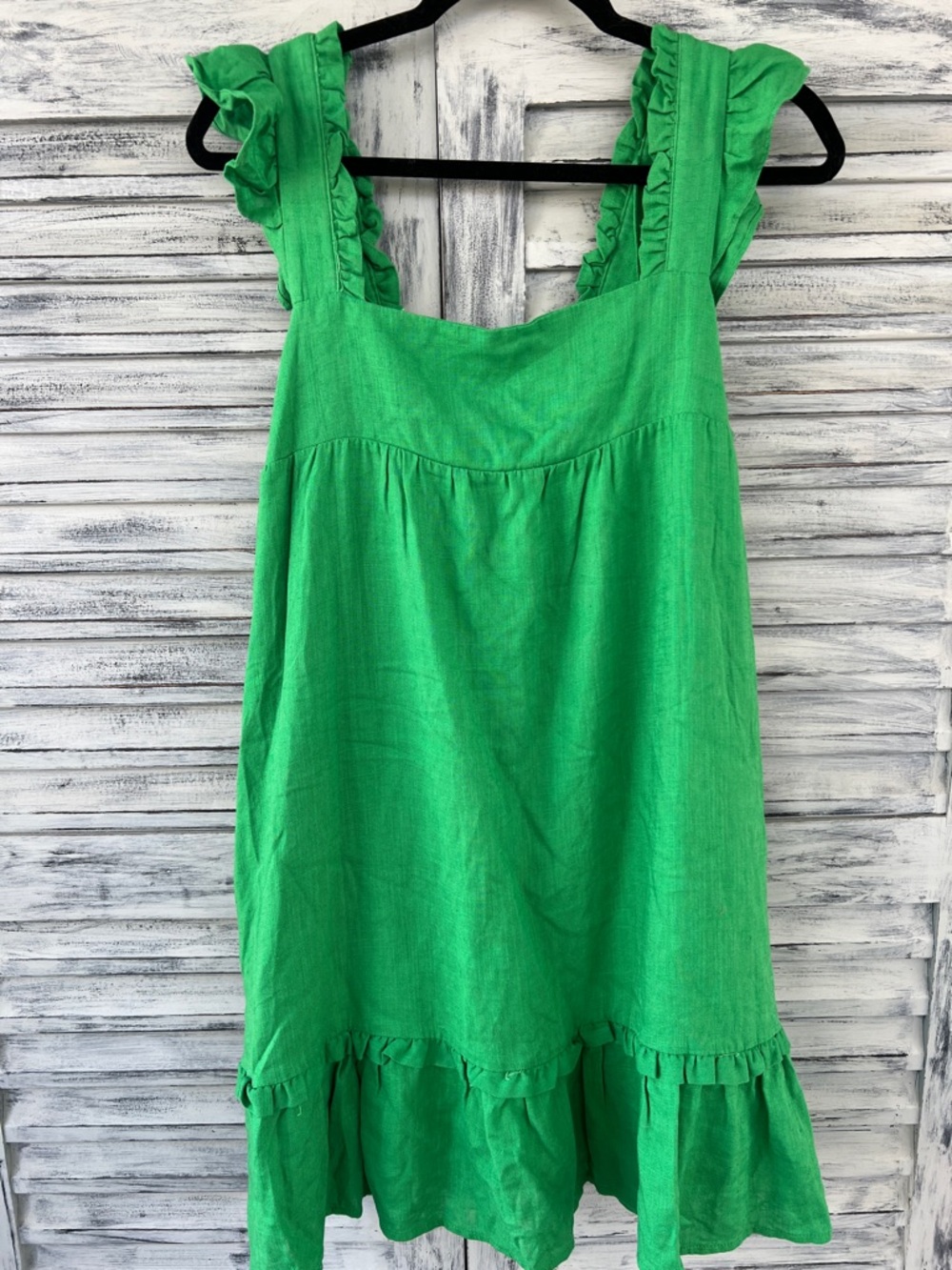NWT New in Green Ruffle Strap Mini Sundress Size L